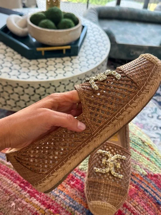 Sam Edelman’s Khiara Emblem Embellished Espadrille Flats - Picture 3 of 6